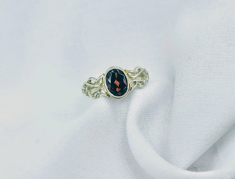 Celtic Garnet Ring