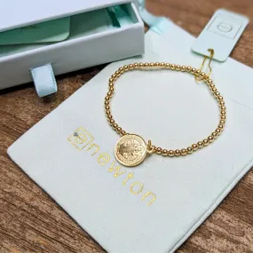Classic Gold 3mm Bracelet Blessing Gold Disc