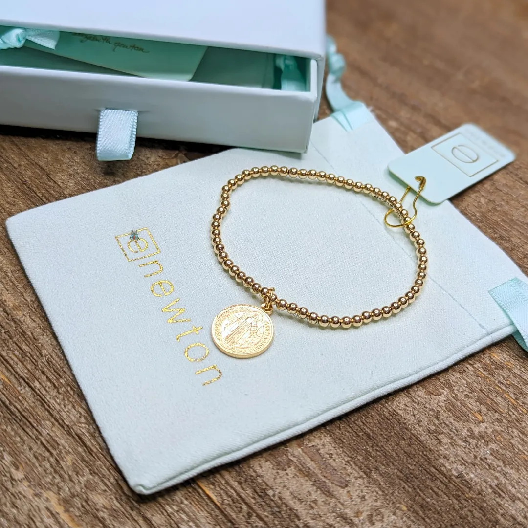 Classic Gold 3mm Bracelet Blessing Gold Disc