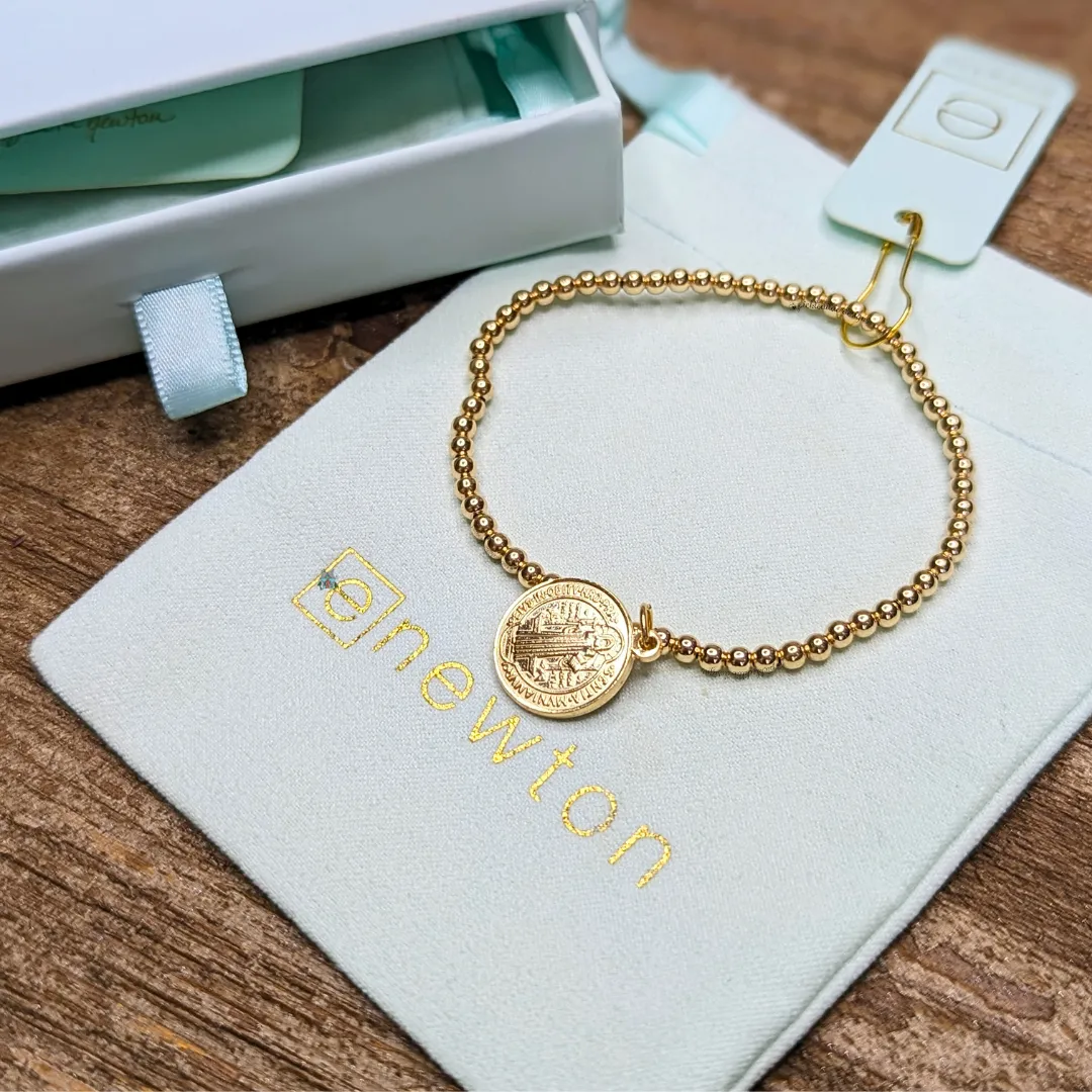 Classic Gold 3mm Bracelet Blessing Gold Disc