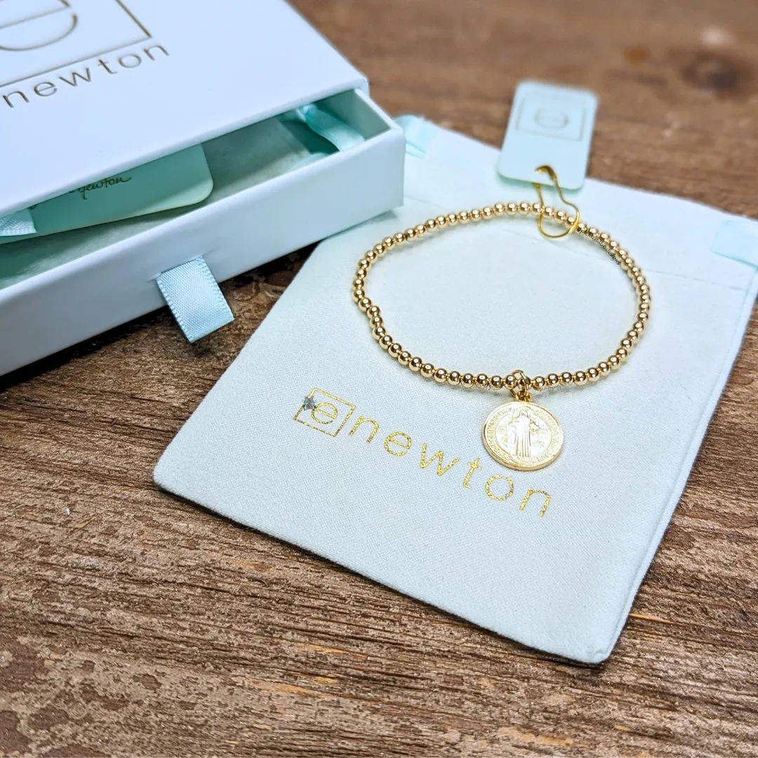 Classic Gold 3mm Bracelet Blessing Gold Disc