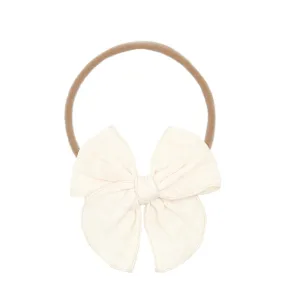 Cloud Muslin™ Heirloom Bow - Cream Headband