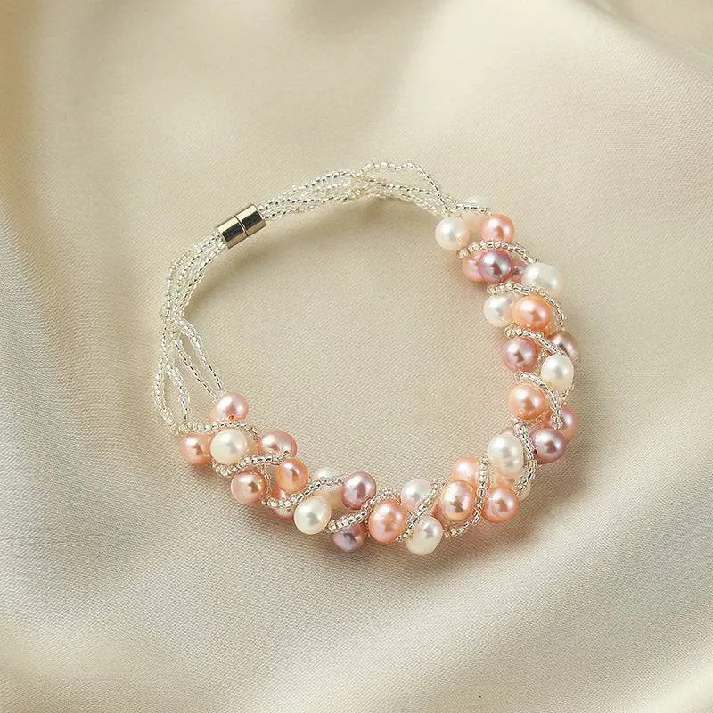 Color Freshwater Pearls Twist Braided Necklace & Bracelet (Purchase Individually)