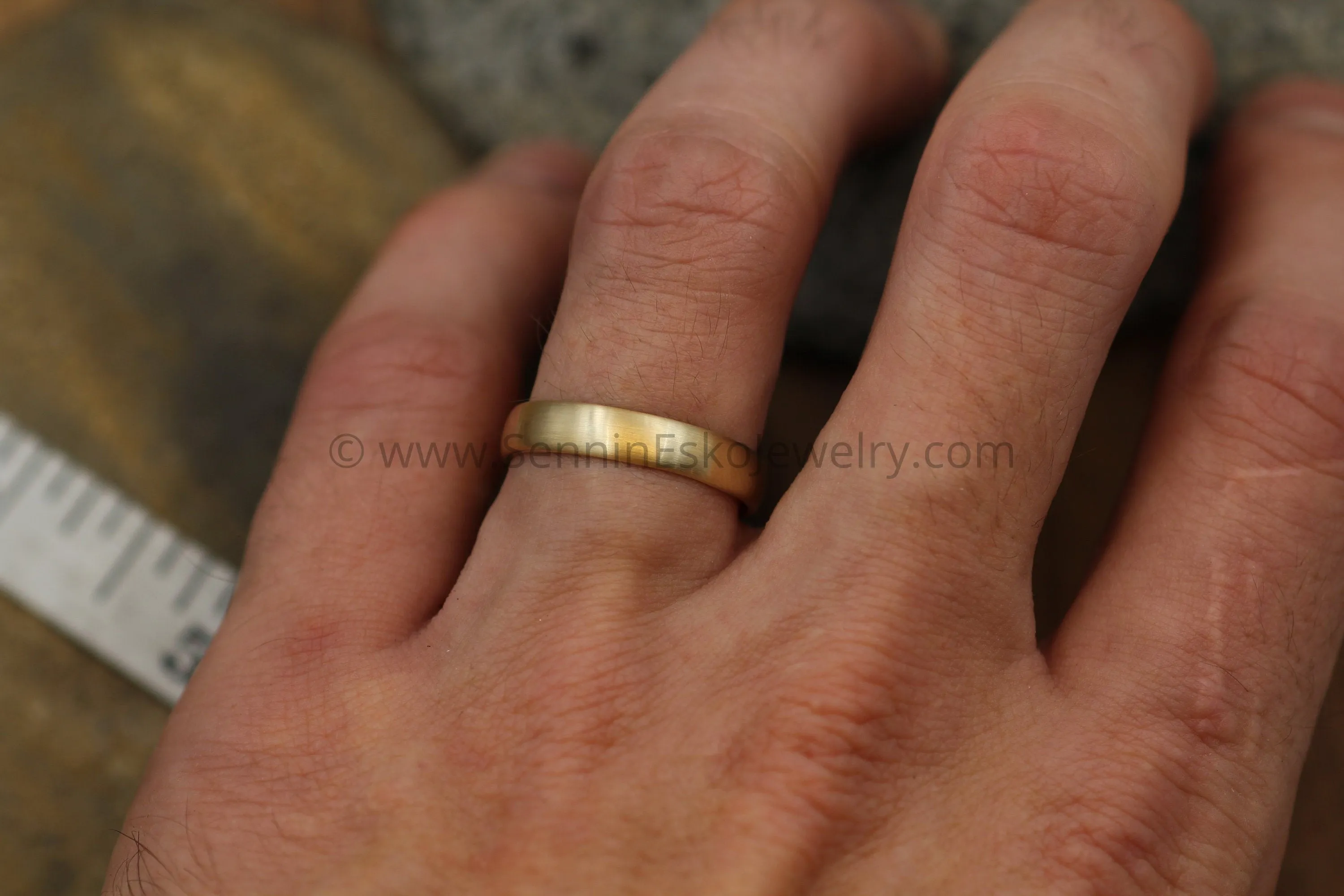Comfort Fit 14kt Yellow Gold 4.5x1.4mm Band - Matte Finish