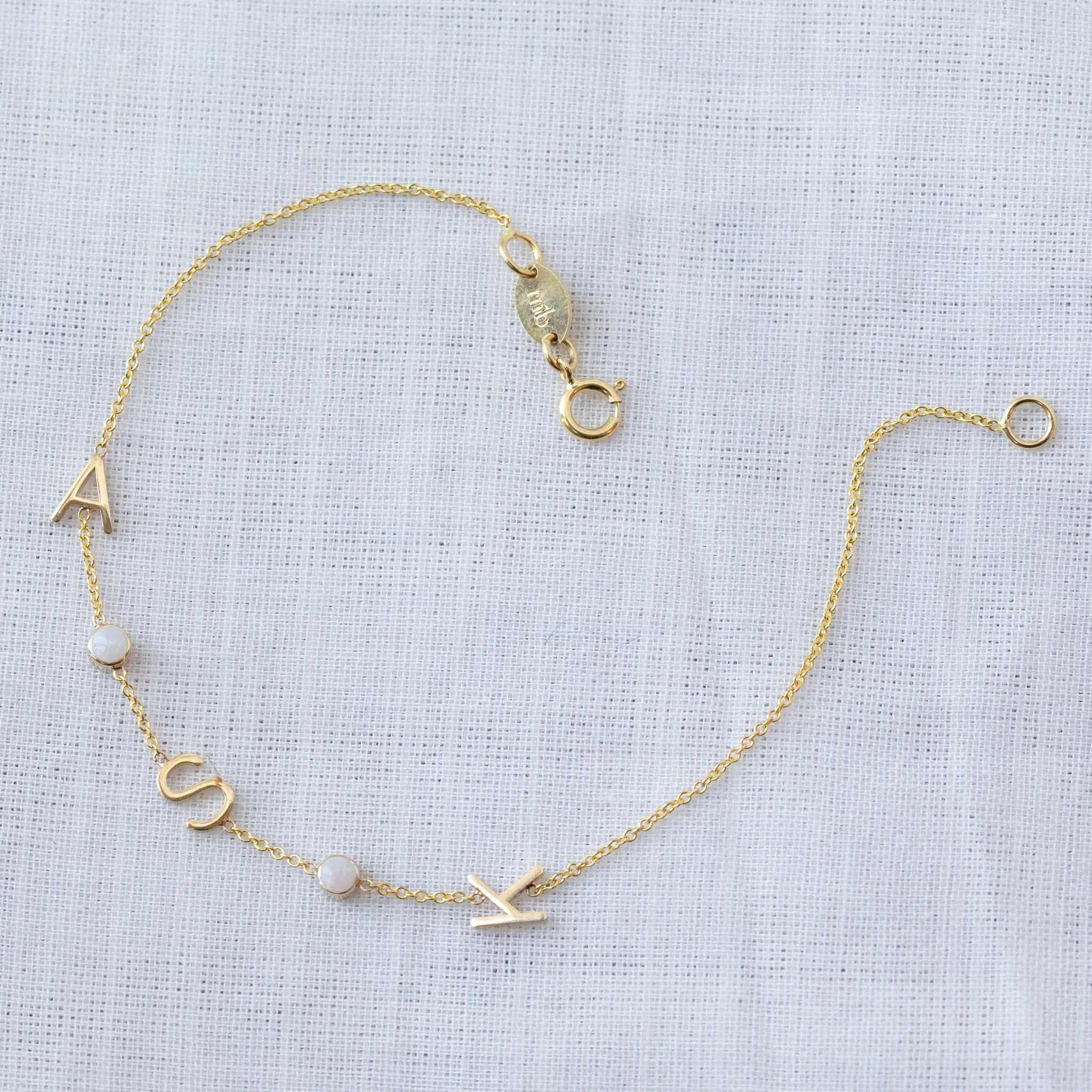 Custom Gold Bracelet - 5 Letters