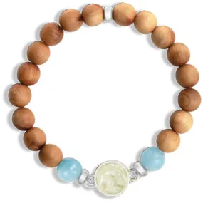 Cypress and Aquamarine Beaded Bracelet