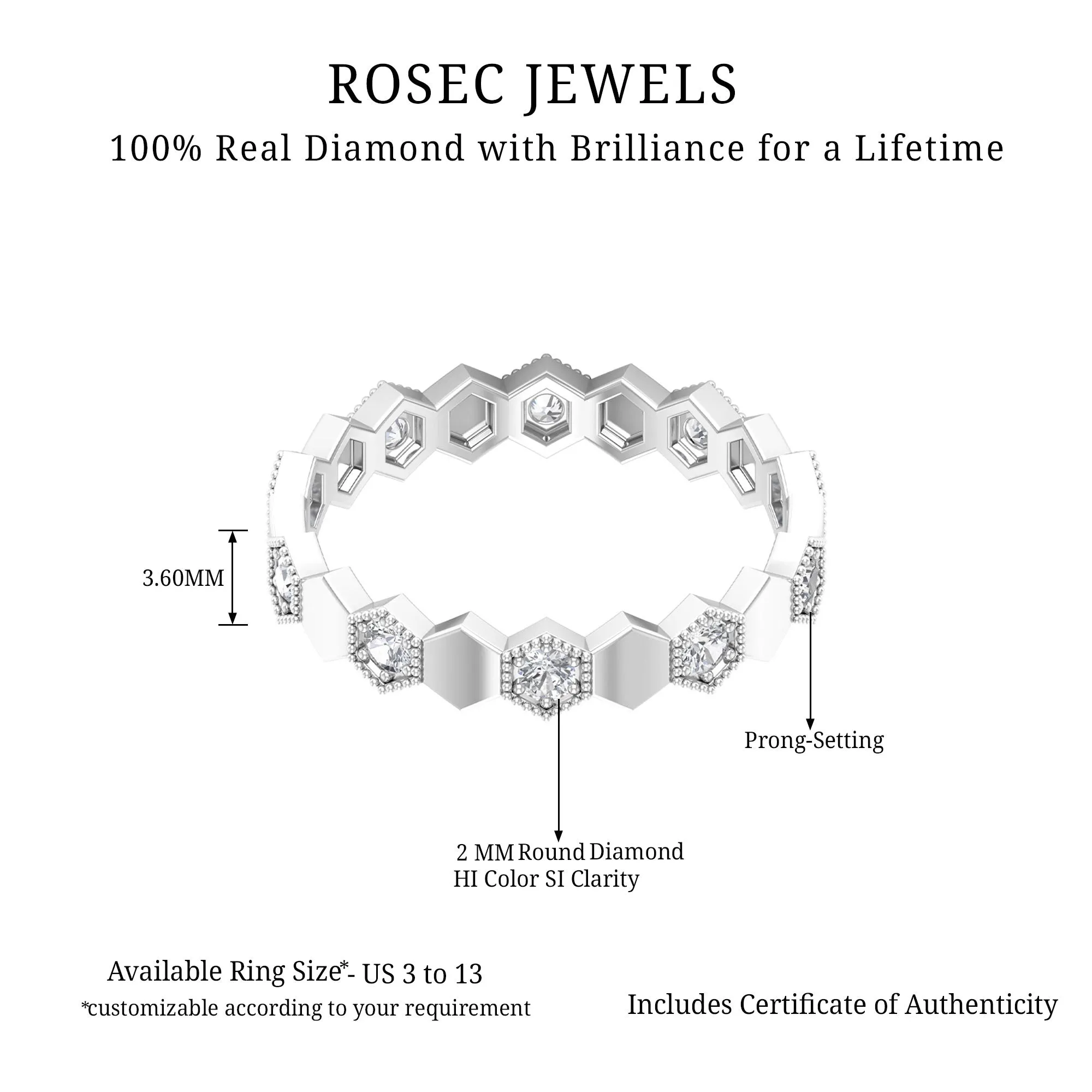 Diamond and Gold Geometric Band Ring