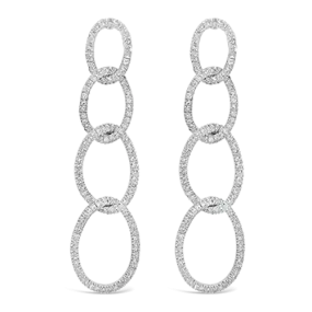 Diamond Dangle Open Link Earrings