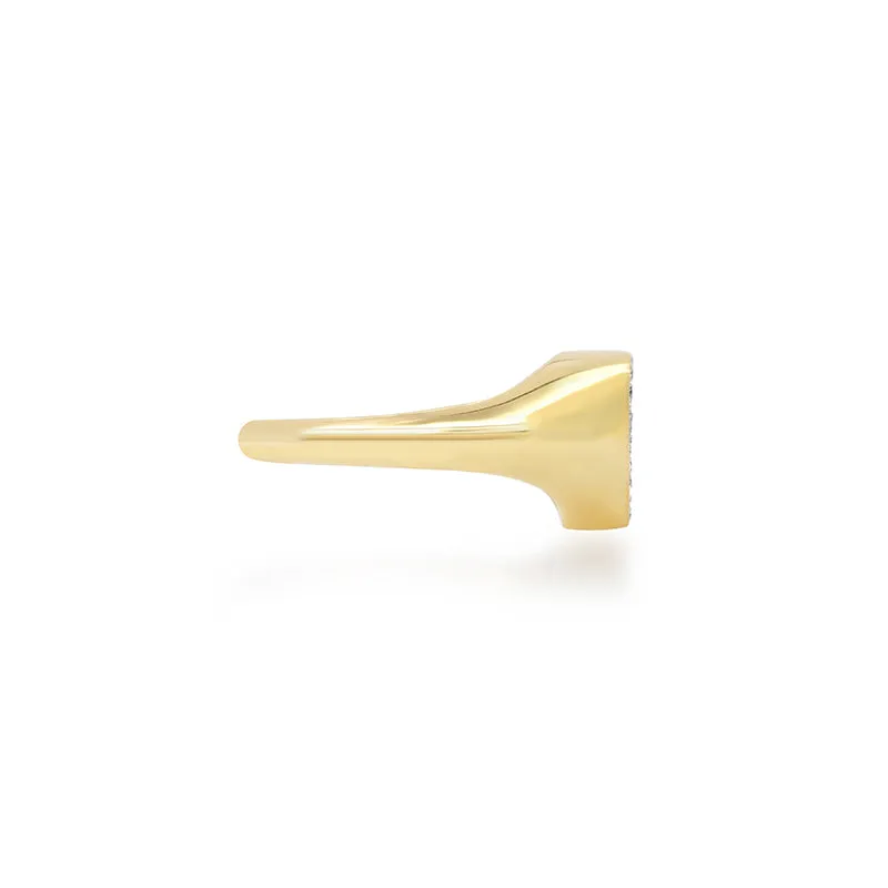 Diamond Heart Signet Ring