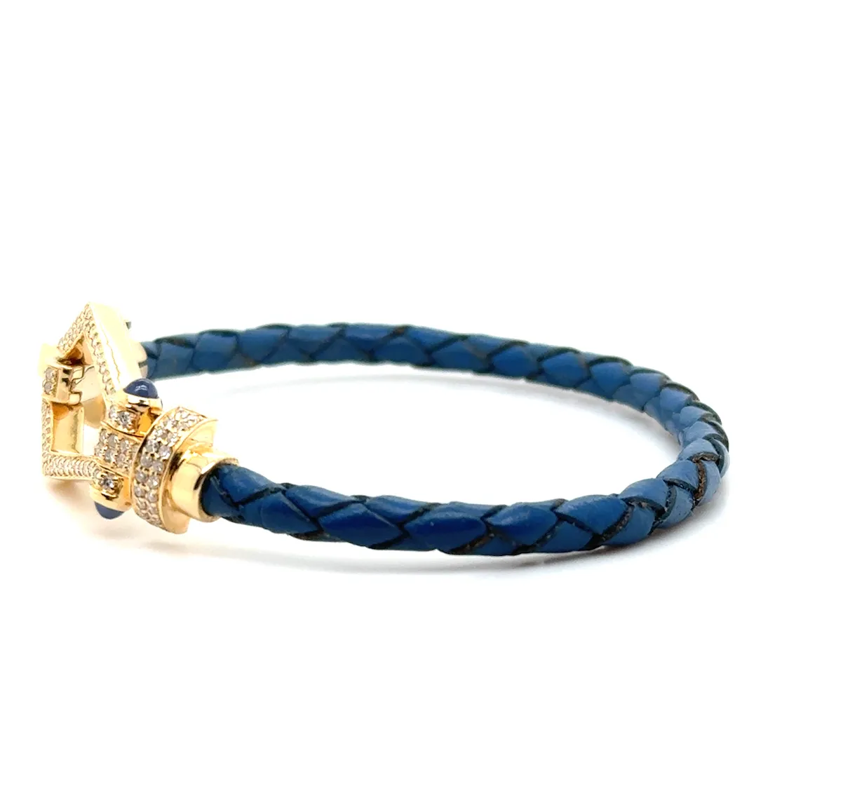 Diamond Pave & Sapphire Stirrup Clasp Bracelet