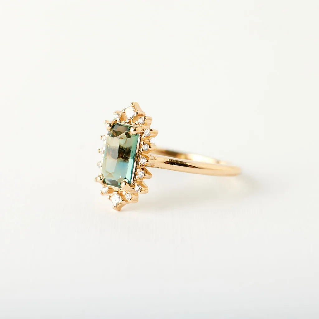 Eloise Ring - 1.53 Carat Teal Radiant Sapphire