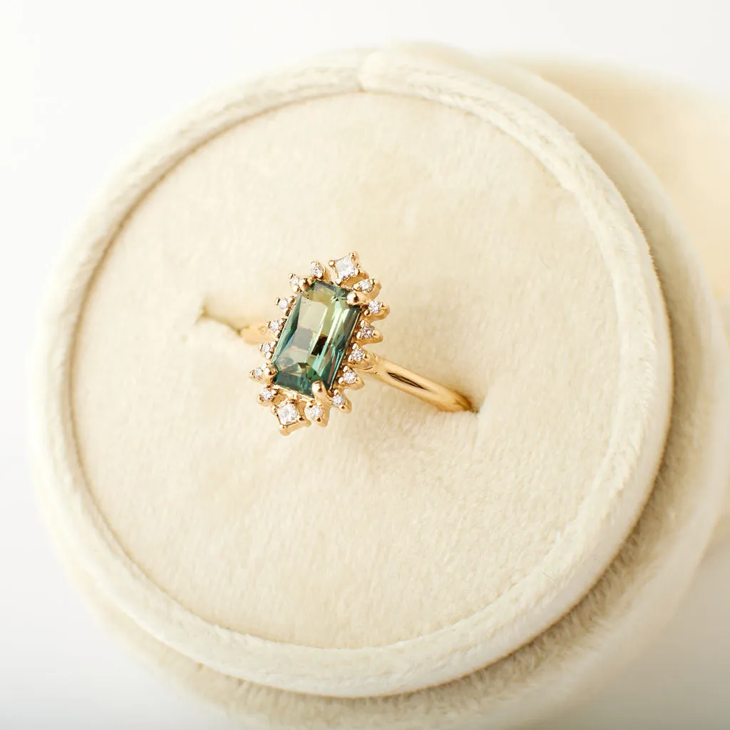 Eloise Ring - 1.53 Carat Teal Radiant Sapphire