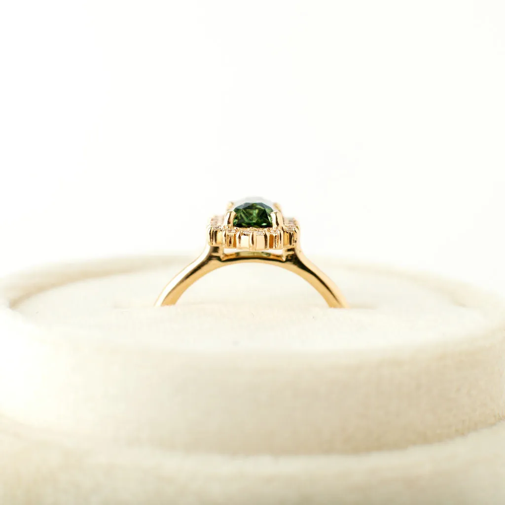 Eloise Ring - 1.53 Carat Teal Radiant Sapphire