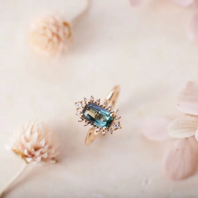Eloise Ring - 1.53 Carat Teal Radiant Sapphire