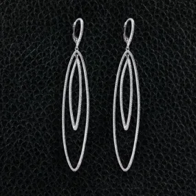 Elongated Oval Dangle Earrings