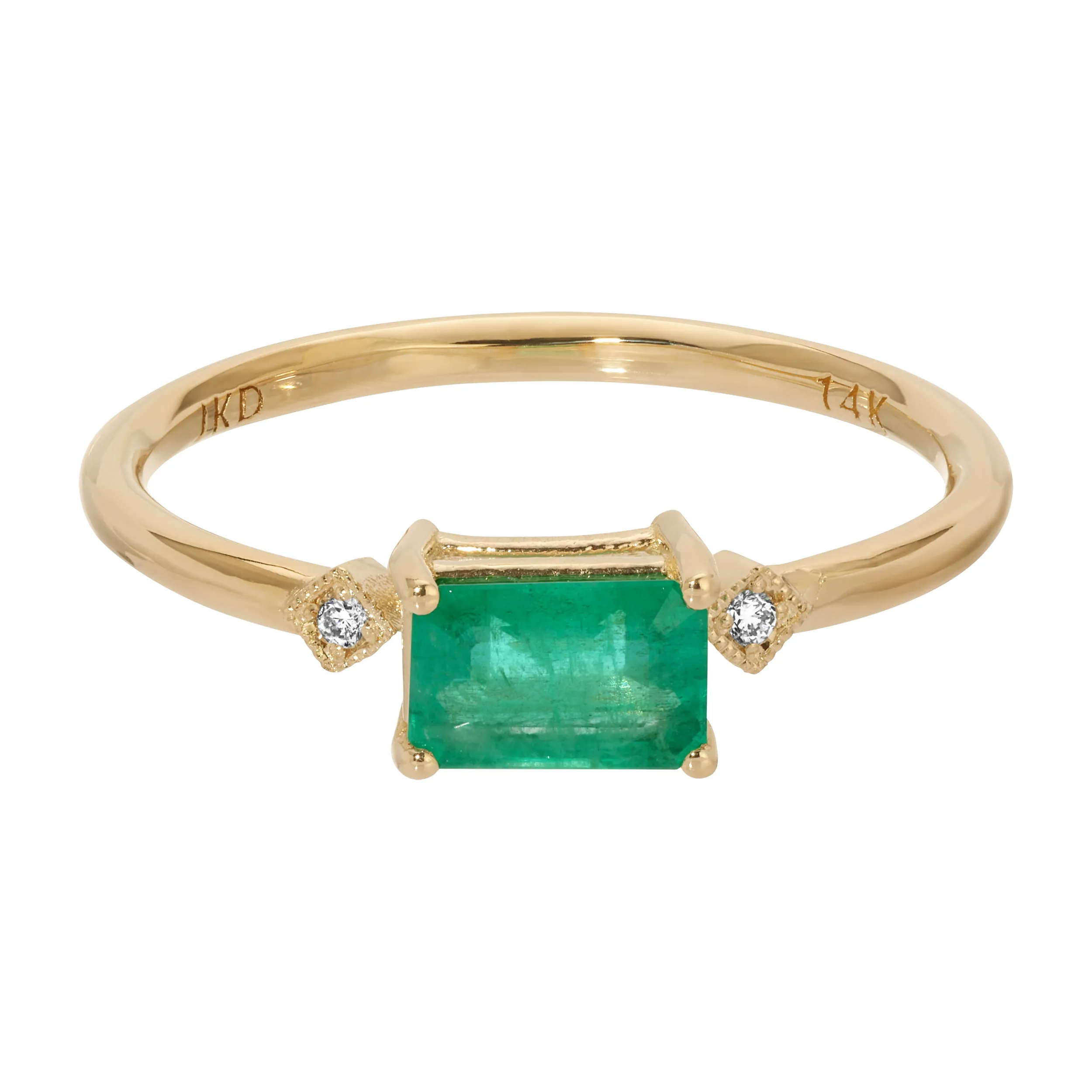 Emerald Cut Emerald Square Deco Ring (ready to ship option)*