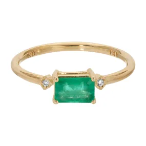 Emerald Cut Emerald Square Deco Ring (ready to ship option)*
