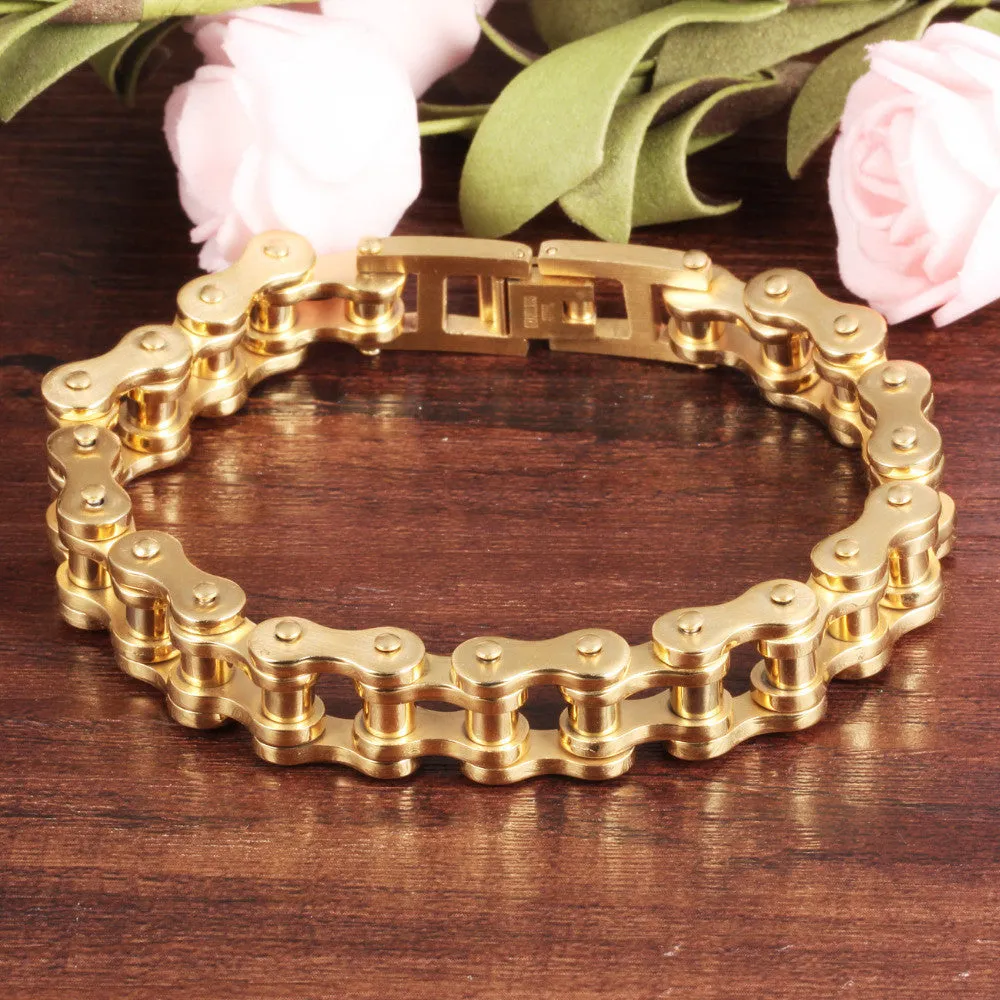 Fashion Stainless Steel Bike Bracelet Men Biker Bicycle Motorcycle Chain Bracelets Bangles Jewelry