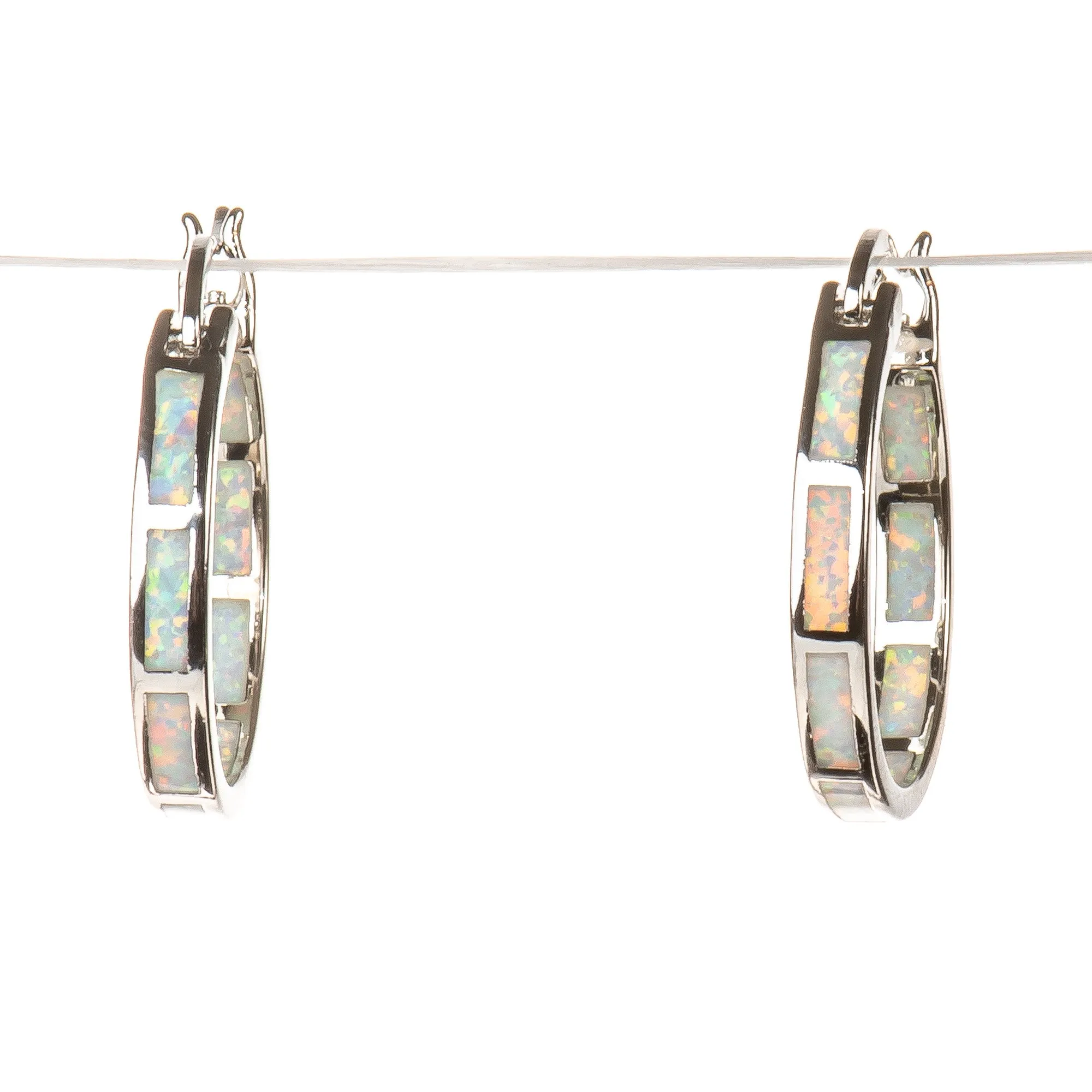 Fire Opal Hoop Earrings