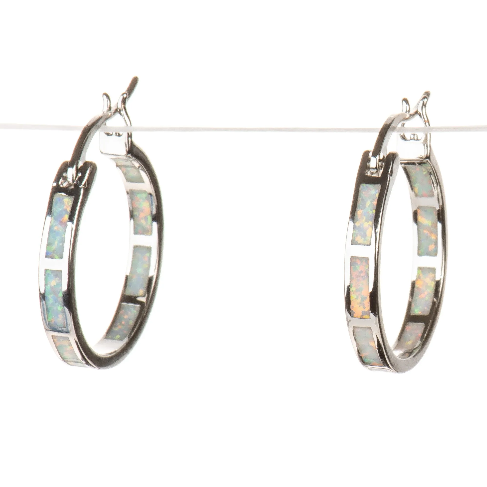 Fire Opal Hoop Earrings
