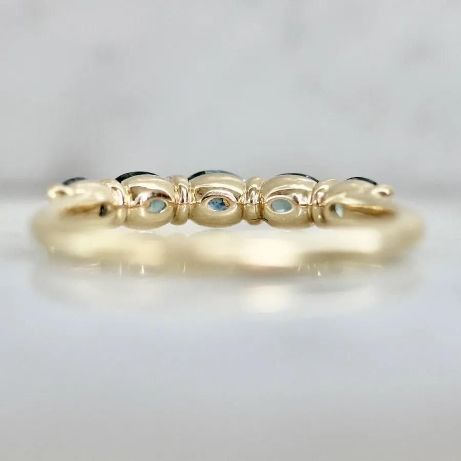 First Mate Teal Oval Cut Montana Sapphire Band