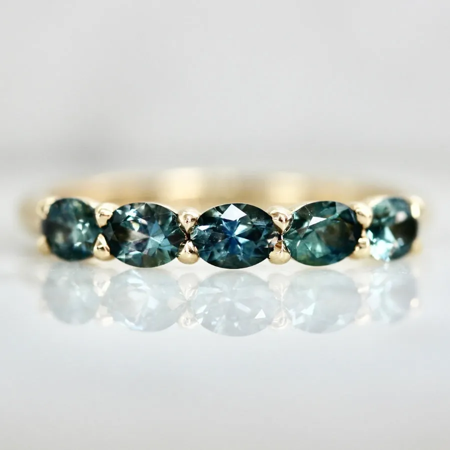 First Mate Teal Oval Cut Montana Sapphire Band