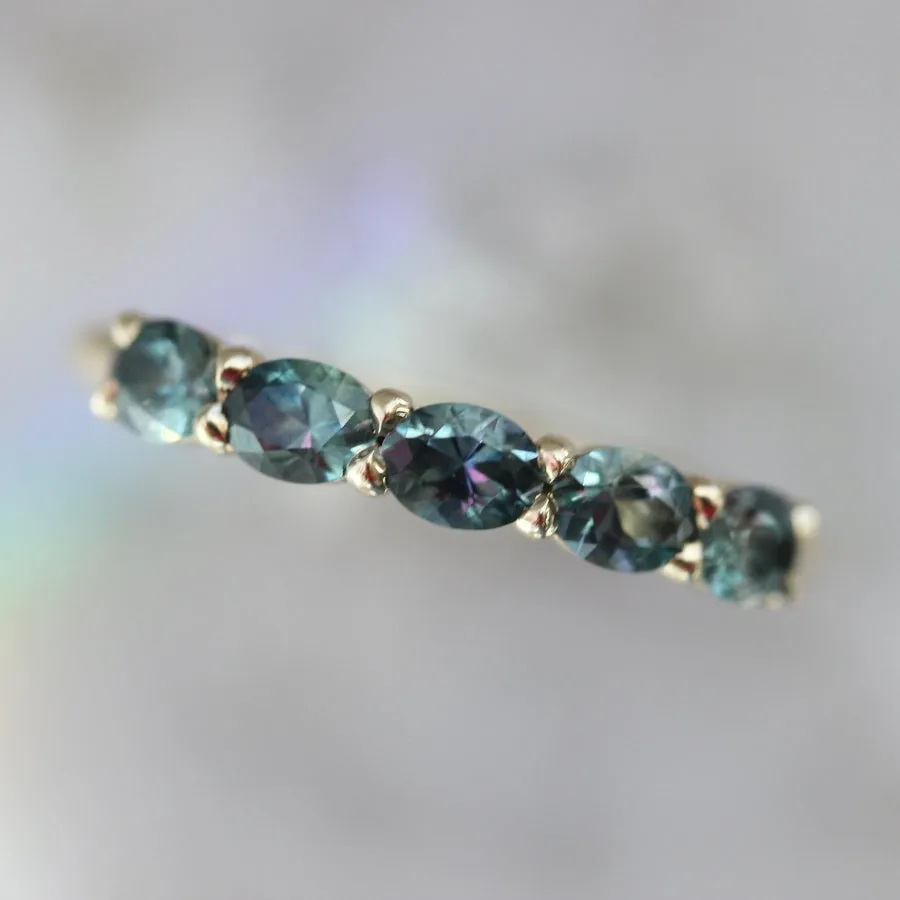 First Mate Teal Oval Cut Montana Sapphire Band