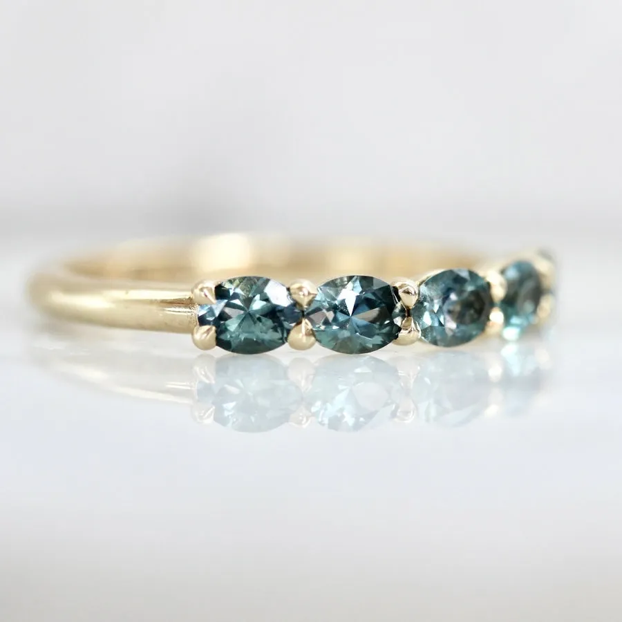 First Mate Teal Oval Cut Montana Sapphire Band