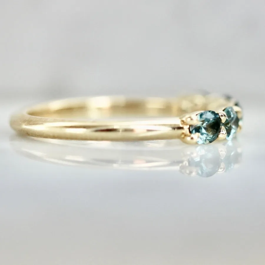 First Mate Teal Oval Cut Montana Sapphire Band