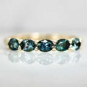 First Mate Teal Oval Cut Montana Sapphire Band