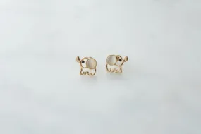 Gold Elephant Earrings