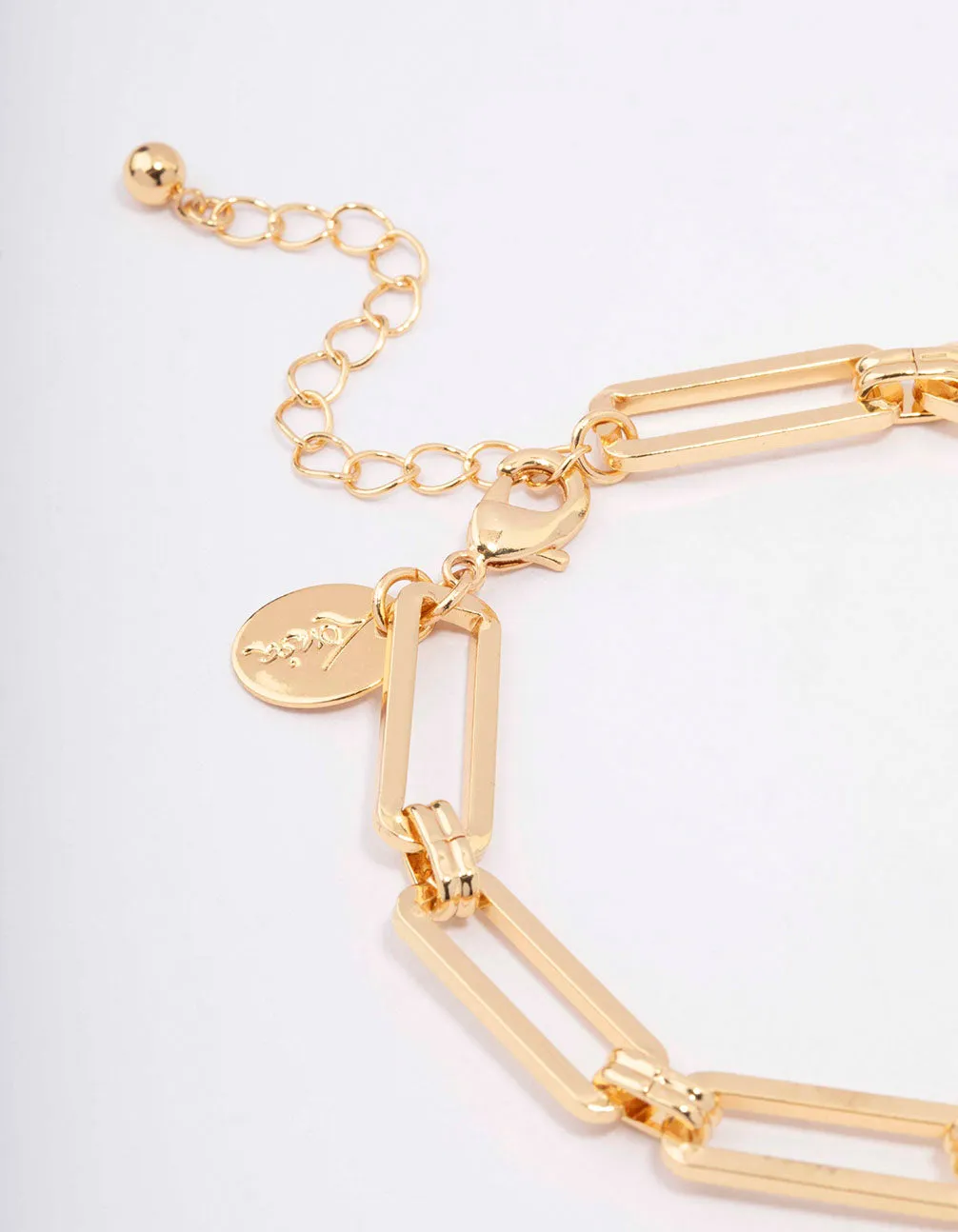Gold Plated Rectangular Link Bracelet