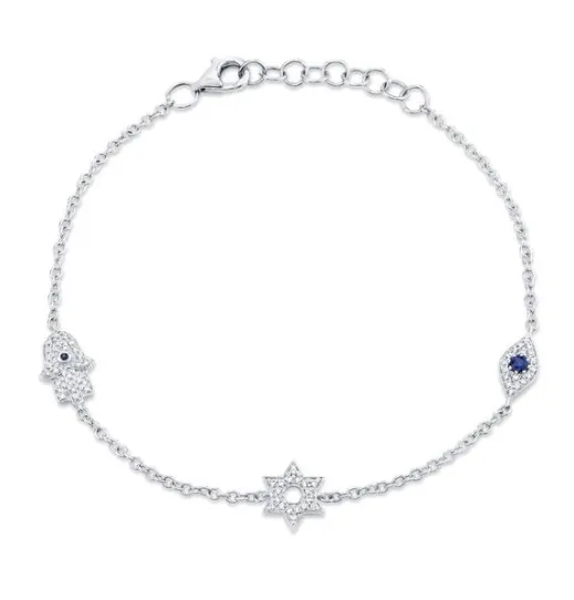 hamsa eye star bracelet