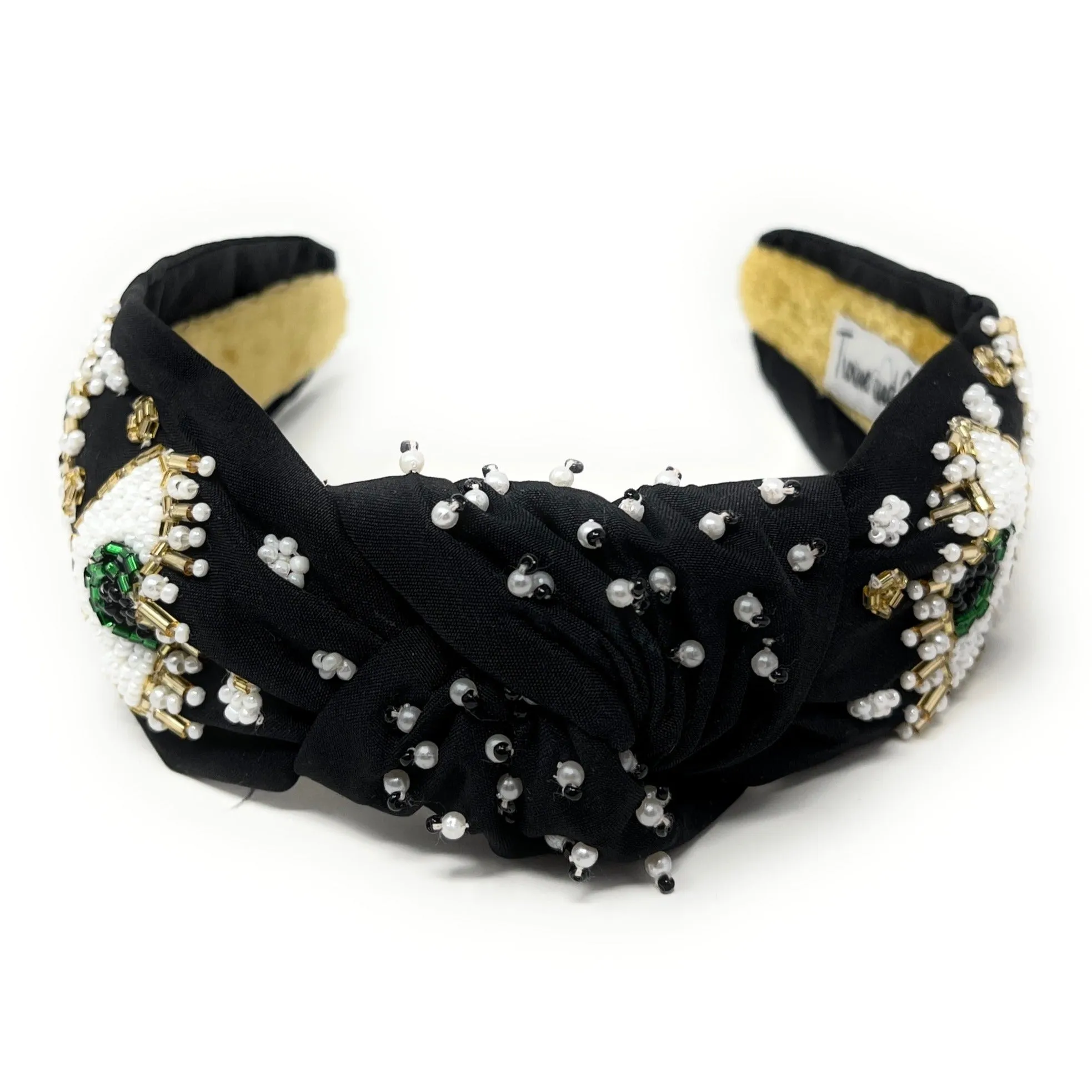 Hand Beaded Evil Eye Knot Headband
