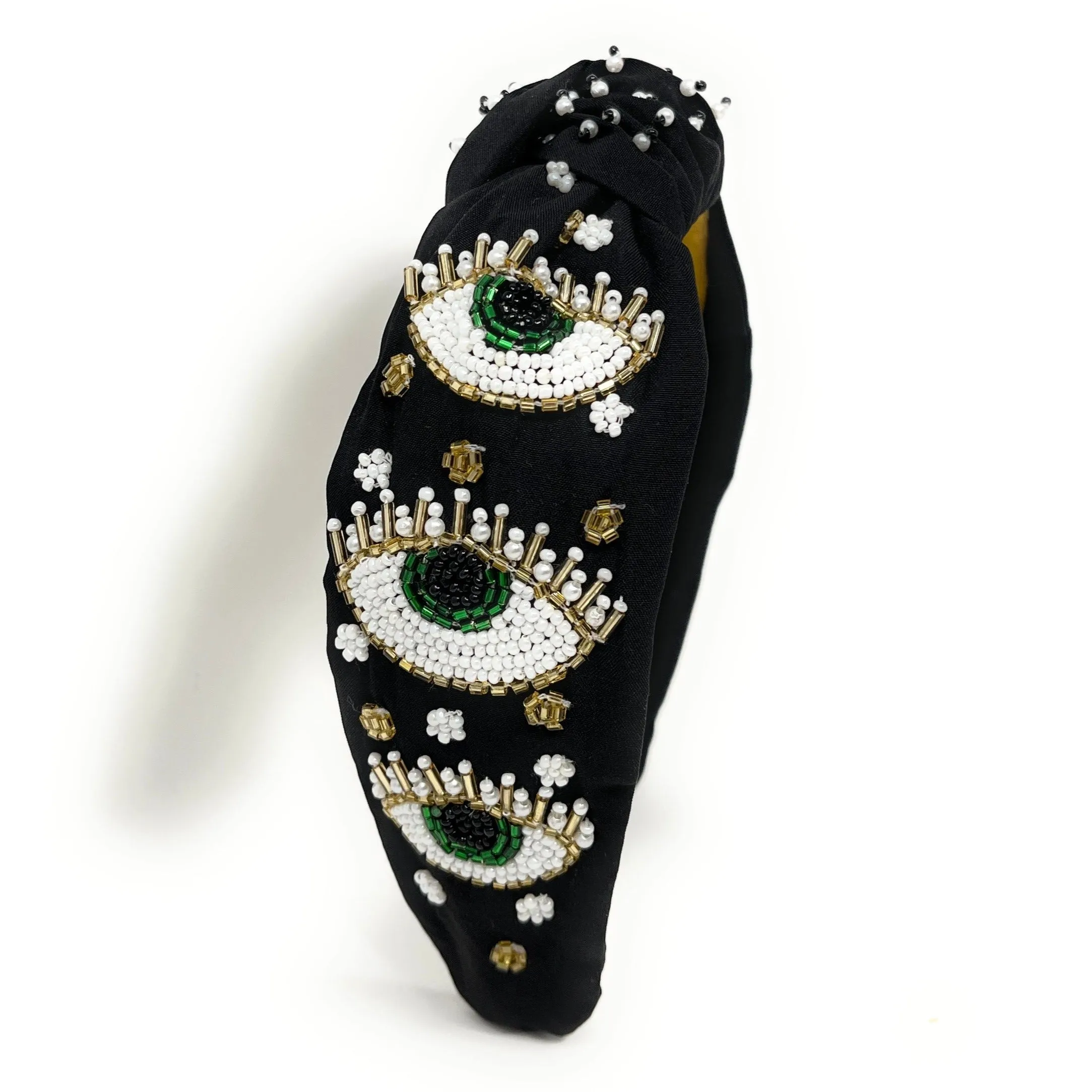 Hand Beaded Evil Eye Knot Headband
