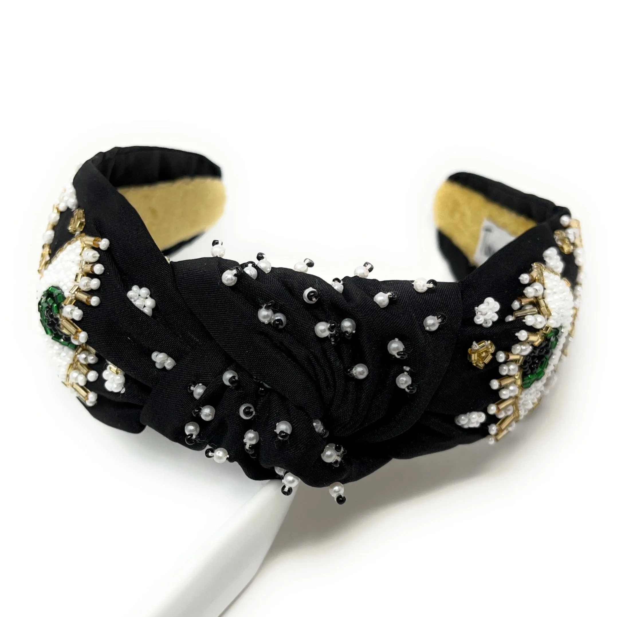 Hand Beaded Evil Eye Knot Headband