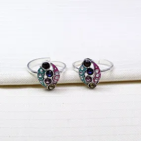 Handmade Crystal Enamel Toe Rings