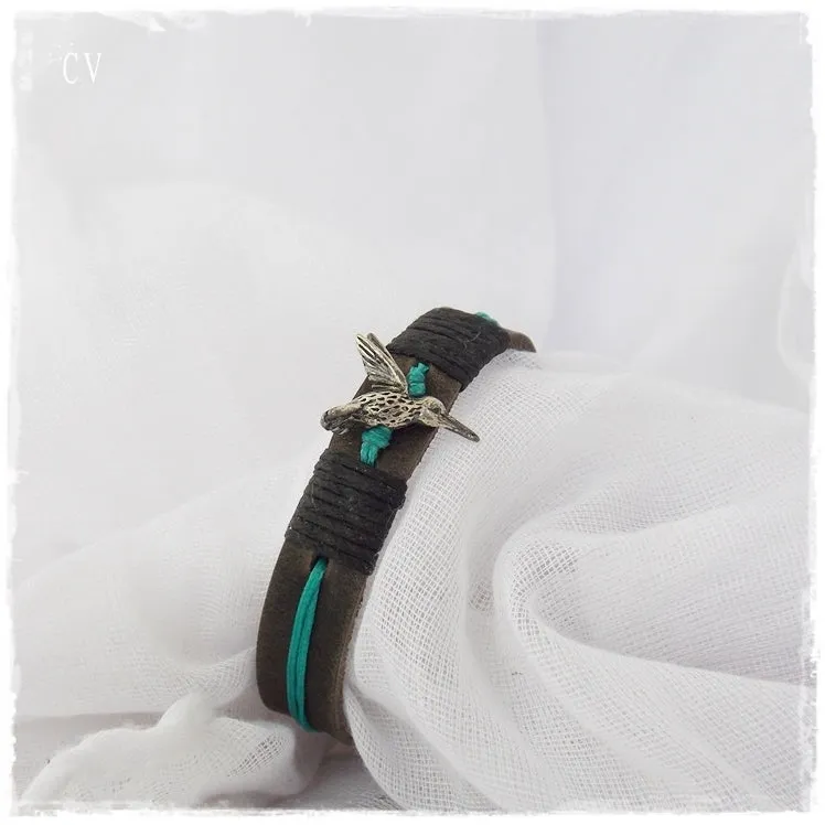 Hummingbird Leather Bracelet