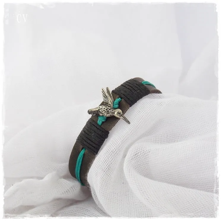 Hummingbird Leather Bracelet