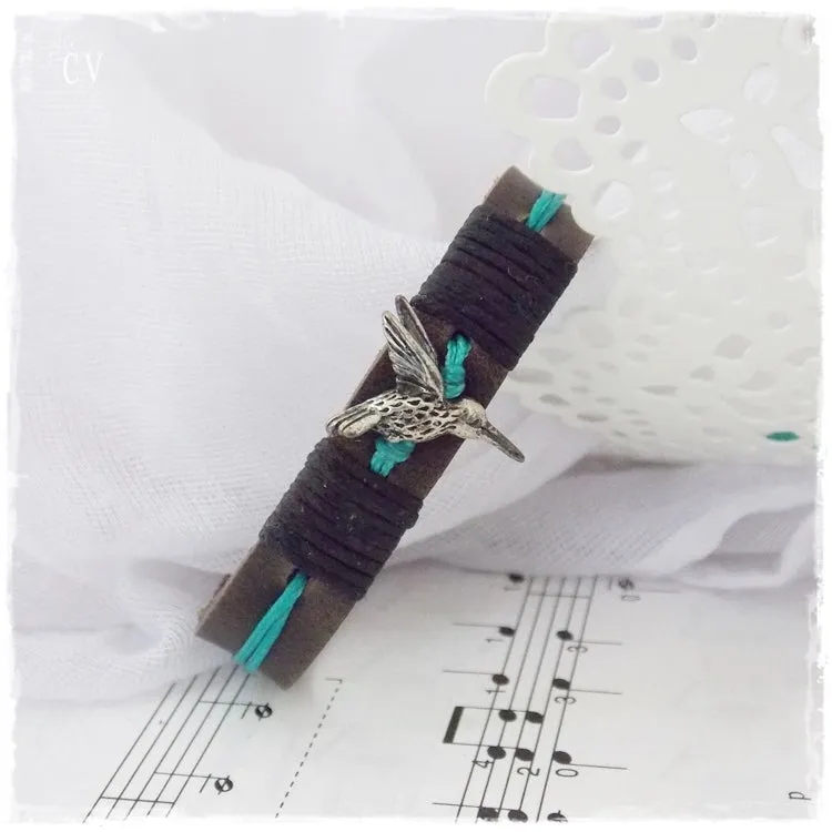 Hummingbird Leather Bracelet