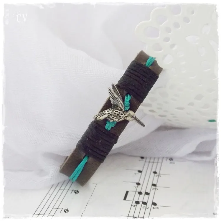 Hummingbird Leather Bracelet