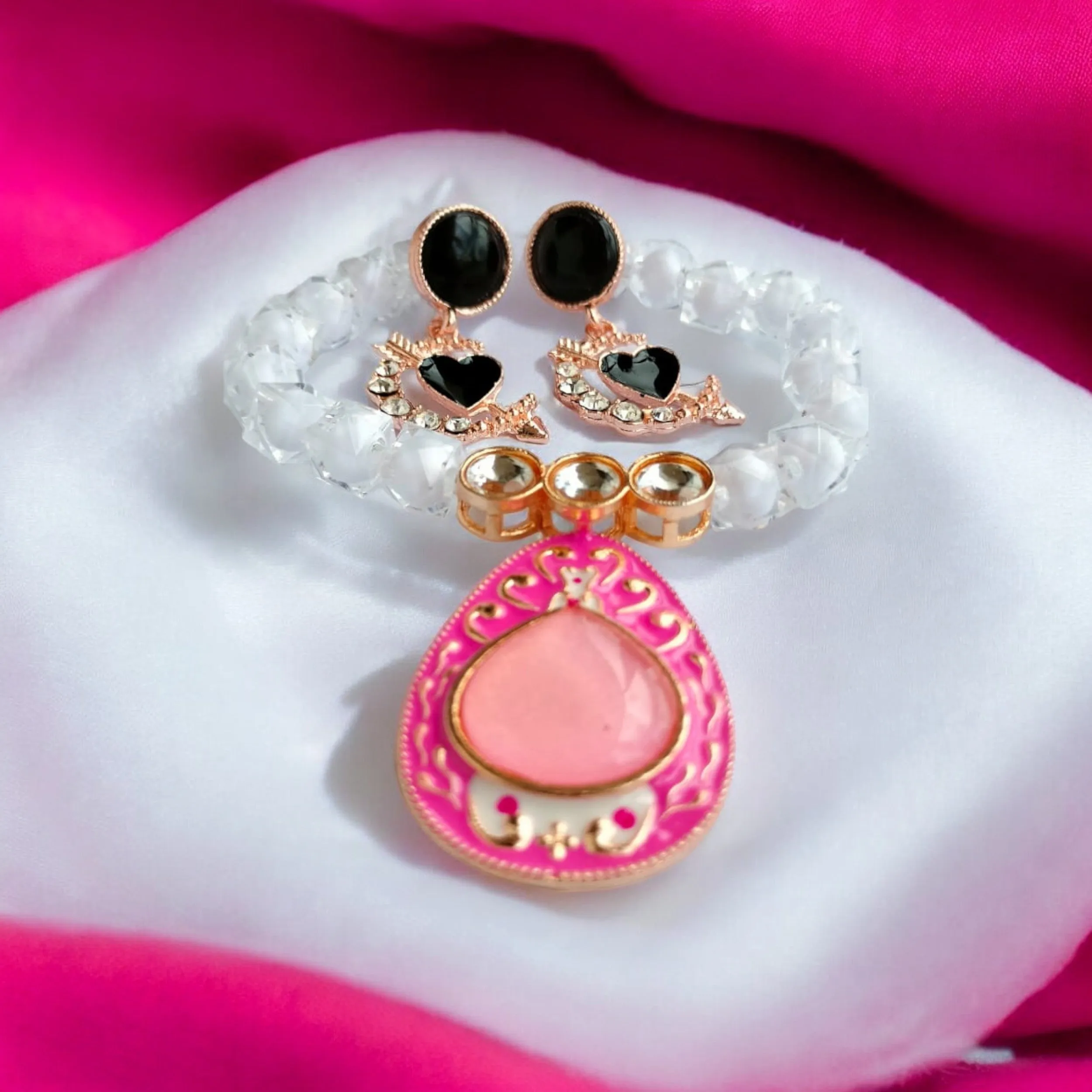 Jewelestia Gulabi Bracelet With Earrings