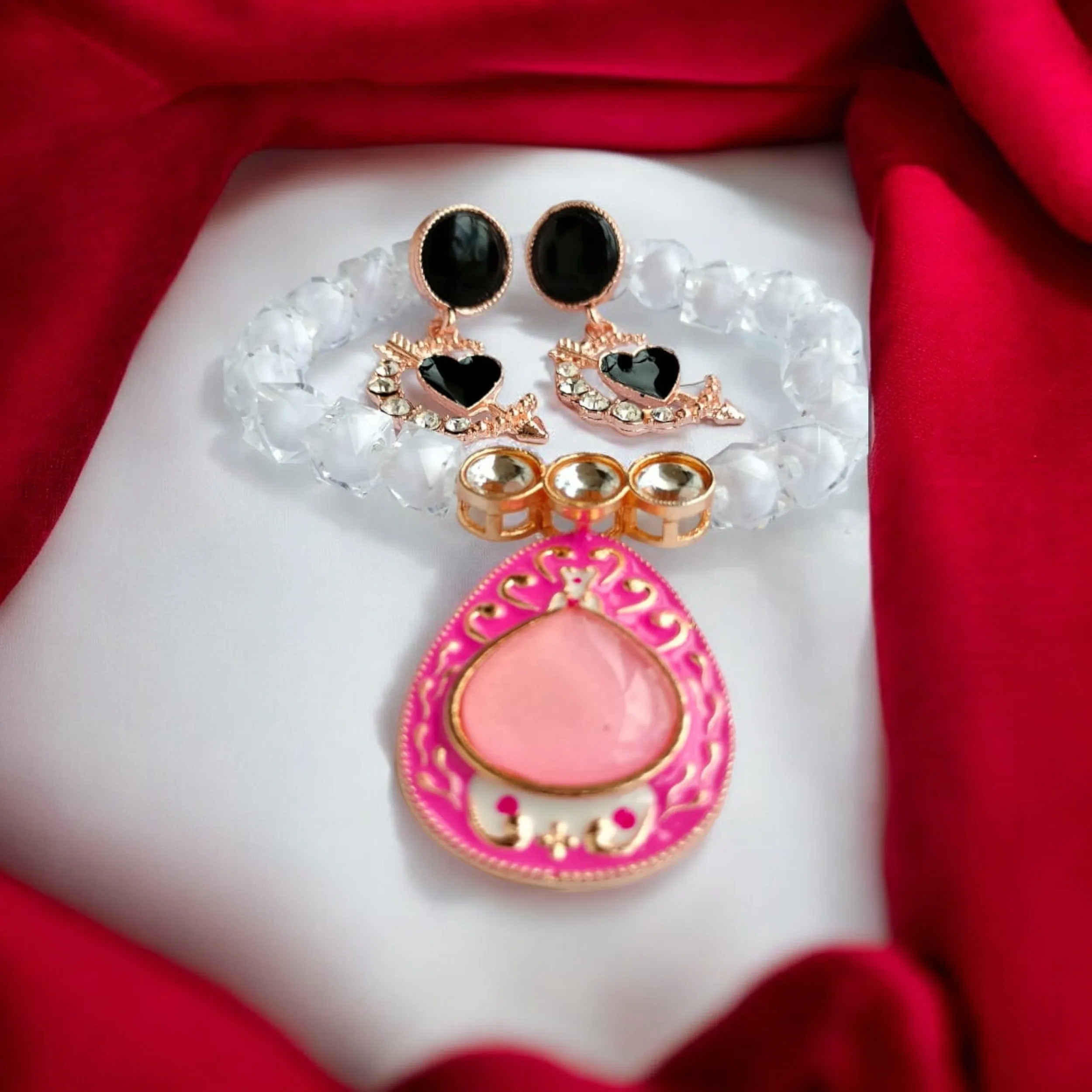 Jewelestia Gulabi Bracelet With Earrings