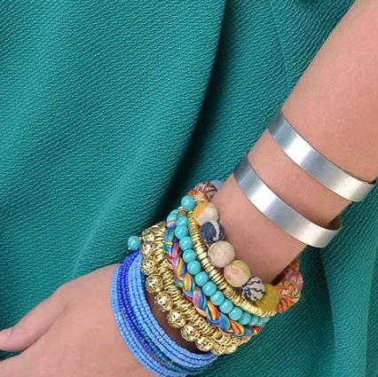Kantha Fabric Spiral Bracelet