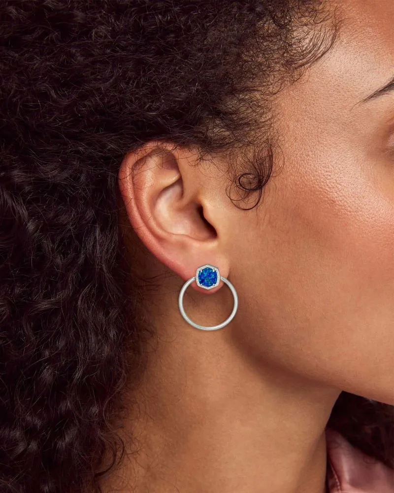Kendra Scott Davie Open Frame Earring - Rhodium Royal Blue Opal