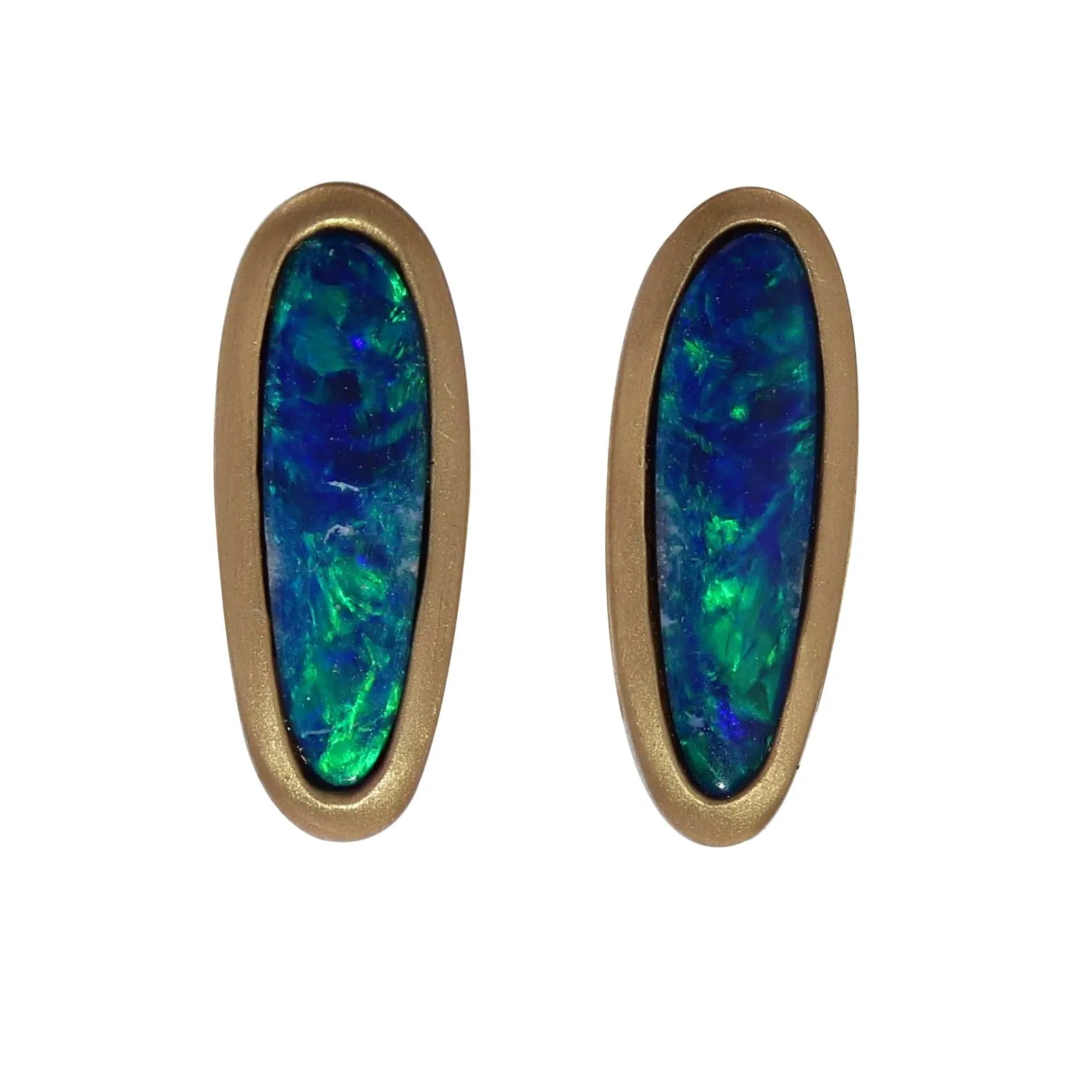 Kimberly Collins Yellow Gold Opal Stud Earrings