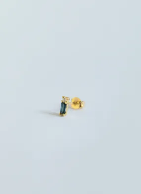 Kira diamond sapphire single earstud 14k gold
