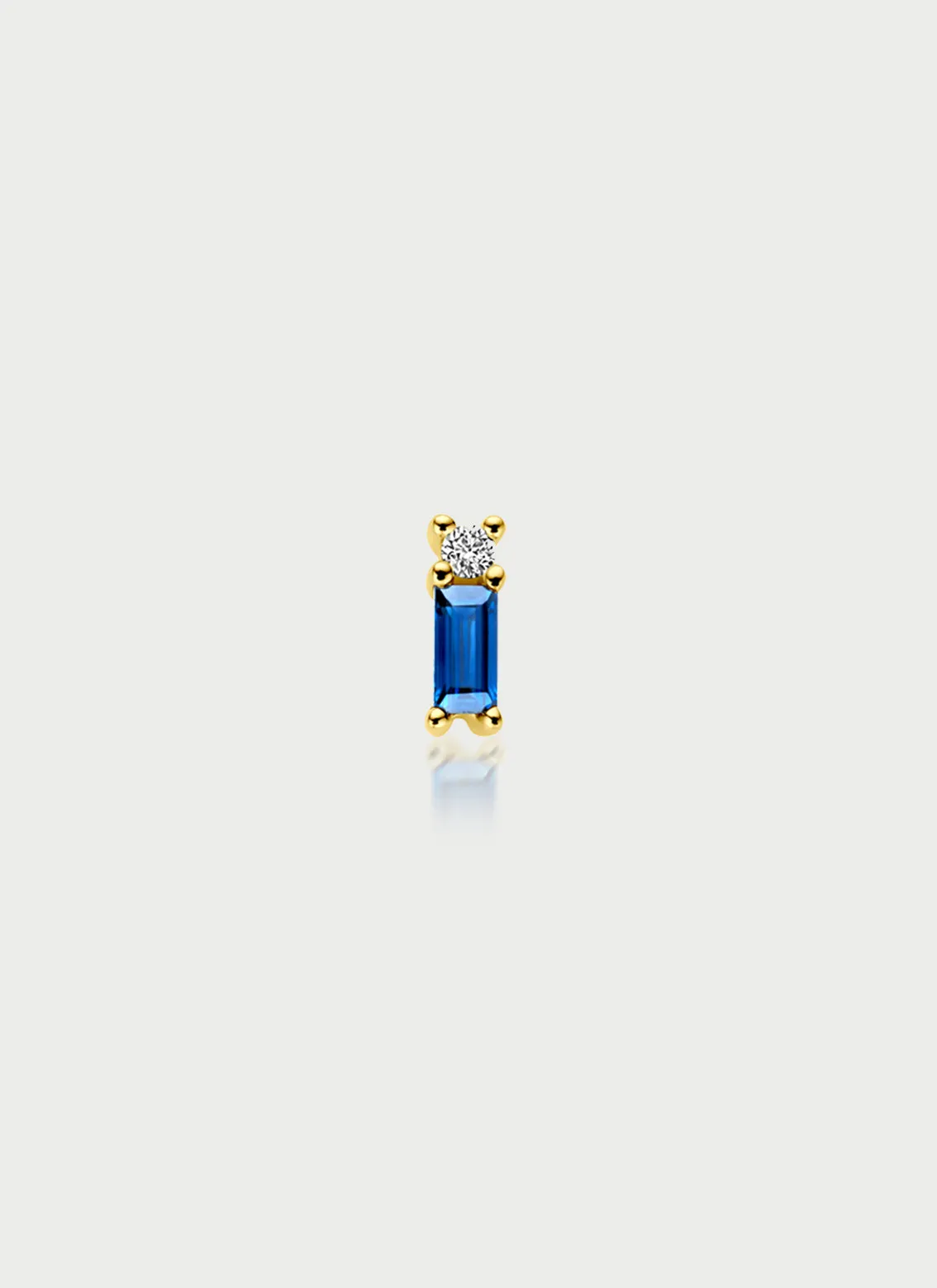 Kira diamond sapphire single earstud 14k gold