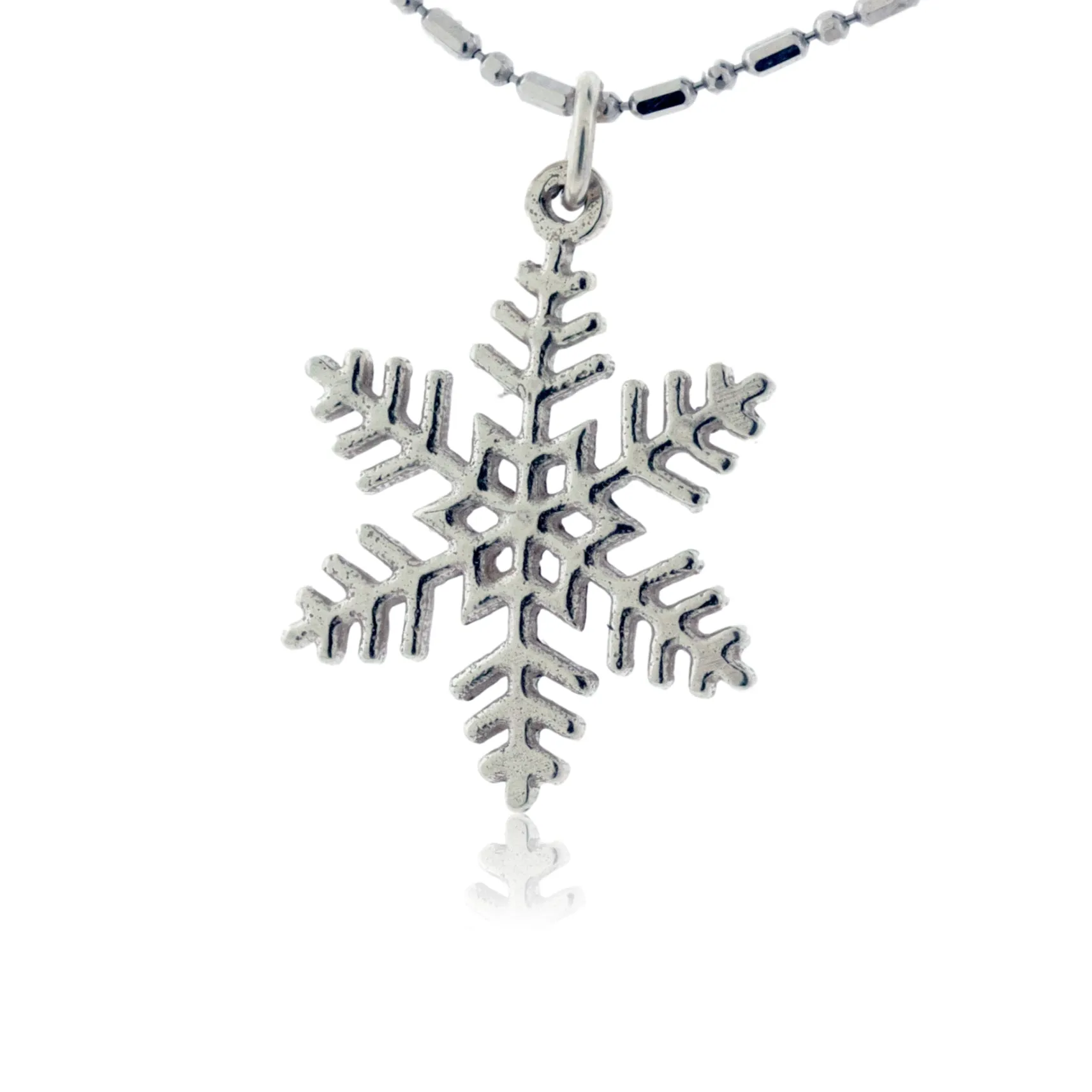 Large Filigree Flat Snowflake Charm or Necklace