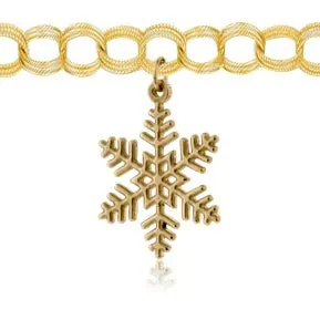 Large Filigree Flat Snowflake Charm or Necklace